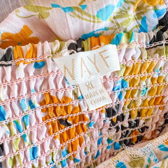 WAYF Secrets Kept Pink Floral Ruched Crop Top Extra Large NWOT - Picture 5 of 6